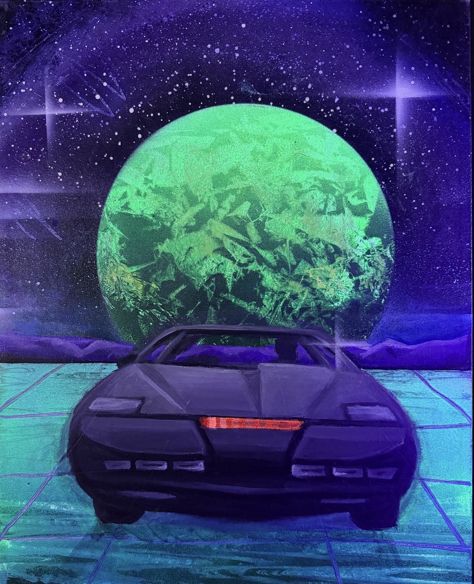 Night Rider under blacklight