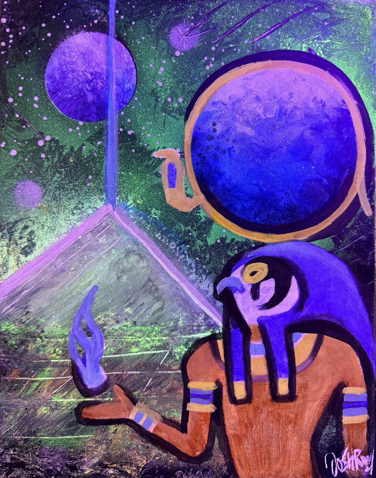 Rah in Blue under blacklight