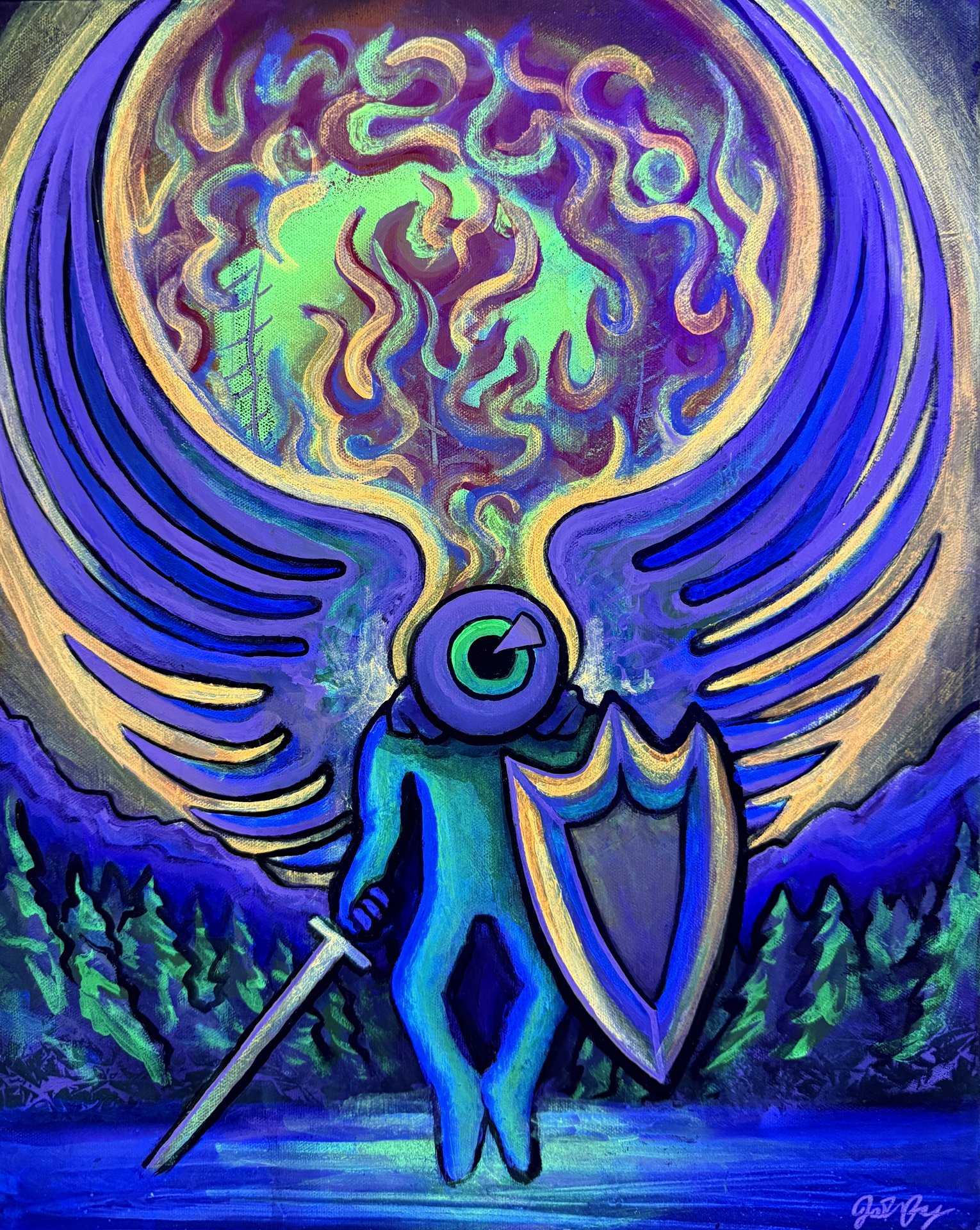 Unbroken Chain under blacklight